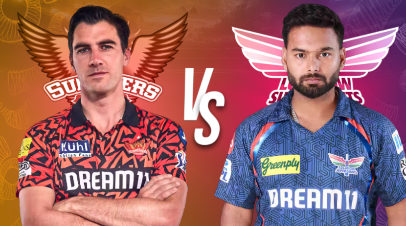 SRH vs LSG IPL 2025 match banner with team logos